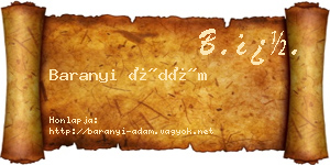 Baranyi Ádám névjegykártya