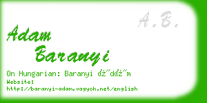 adam baranyi business card